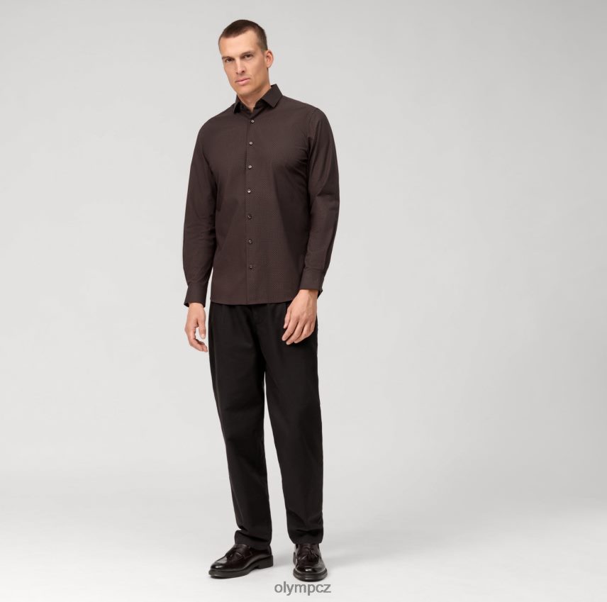 oblečení OLYMP 5. úroveň 24/sedm body fit, obchodní košile, moderní kent, červenohnědá PN4446540