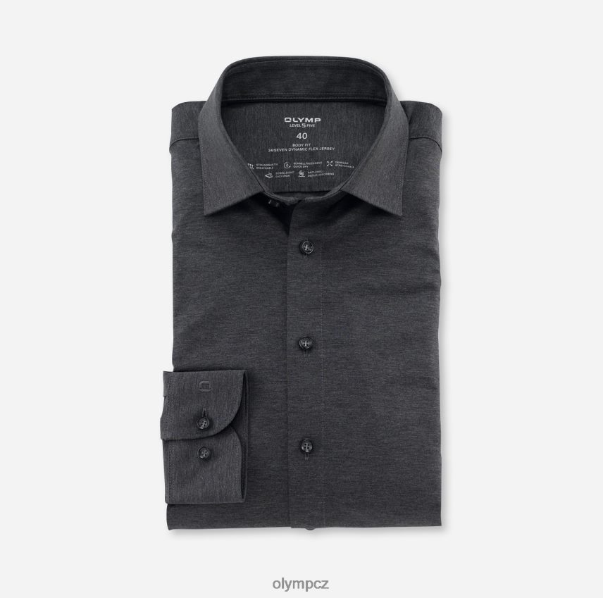 oblečení OLYMP 5. úroveň 24/sedm body fit, obchodní košile, new york kent, antracit PN4446400