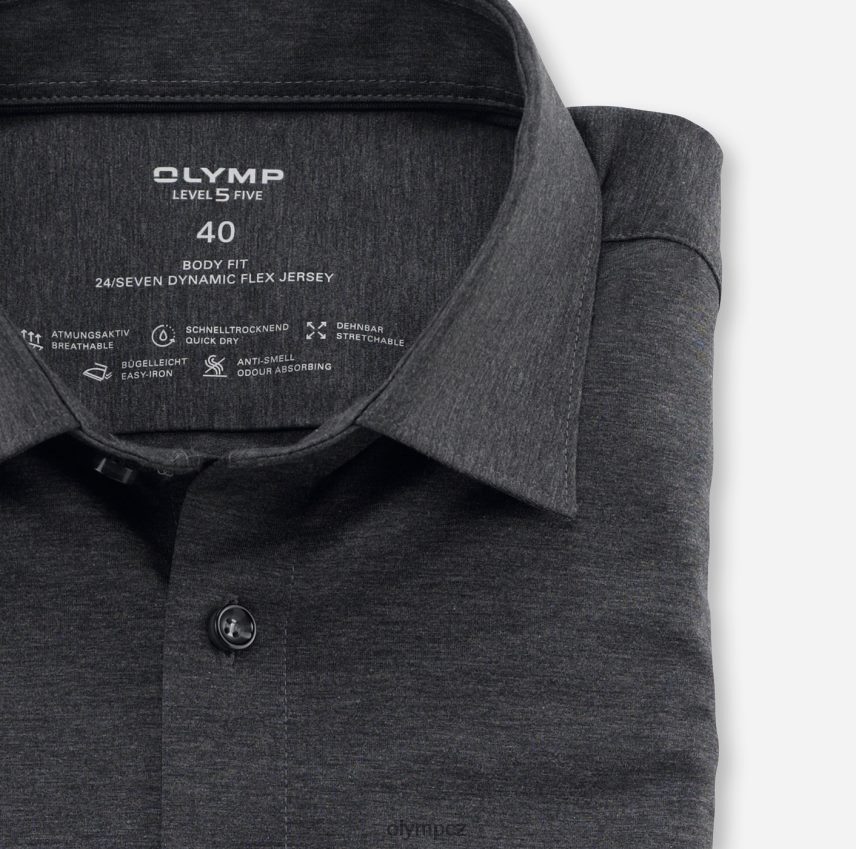 oblečení OLYMP 5. úroveň 24/sedm body fit, obchodní košile, new york kent, antracit PN4446400