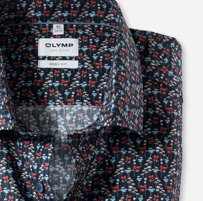 oblečení OLYMP body pět úrovně, business triko, dlouhý rukáv extra dlouhý, moderní kent, červená PN4446892