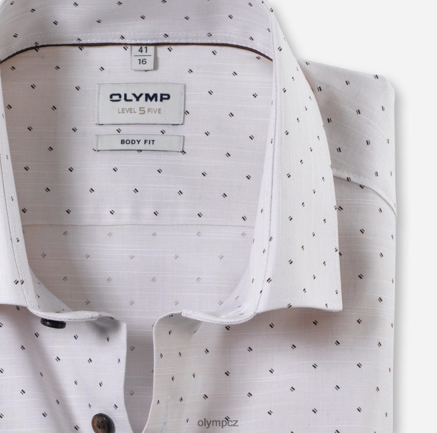 oblečení OLYMP body pět úrovně, business triko, dlouhý rukáv extra dlouhý, moderní kent, přírodní PN4446900