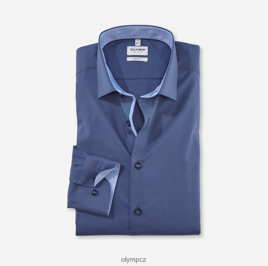 oblečení OLYMP body pět úrovně, obchodní košile, extra dlouhý rukáv, moderní kent, kouřově modrá PN4446896