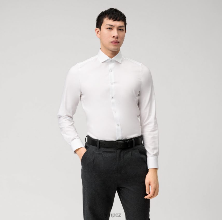 oblečení OLYMP body pět úrovně, obchodní košile, královský kent, bílá PN4446697