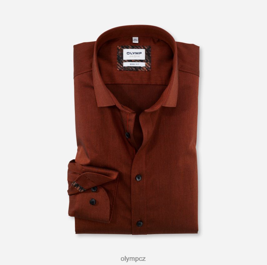 oblečení OLYMP body pět úrovně, obchodní košile, moderní kent, červená oranžová PN4446801