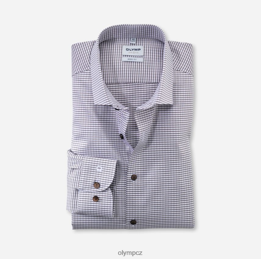 oblečení OLYMP body pět úrovně, obchodní košile, moderní kent, hnědá PN4446814