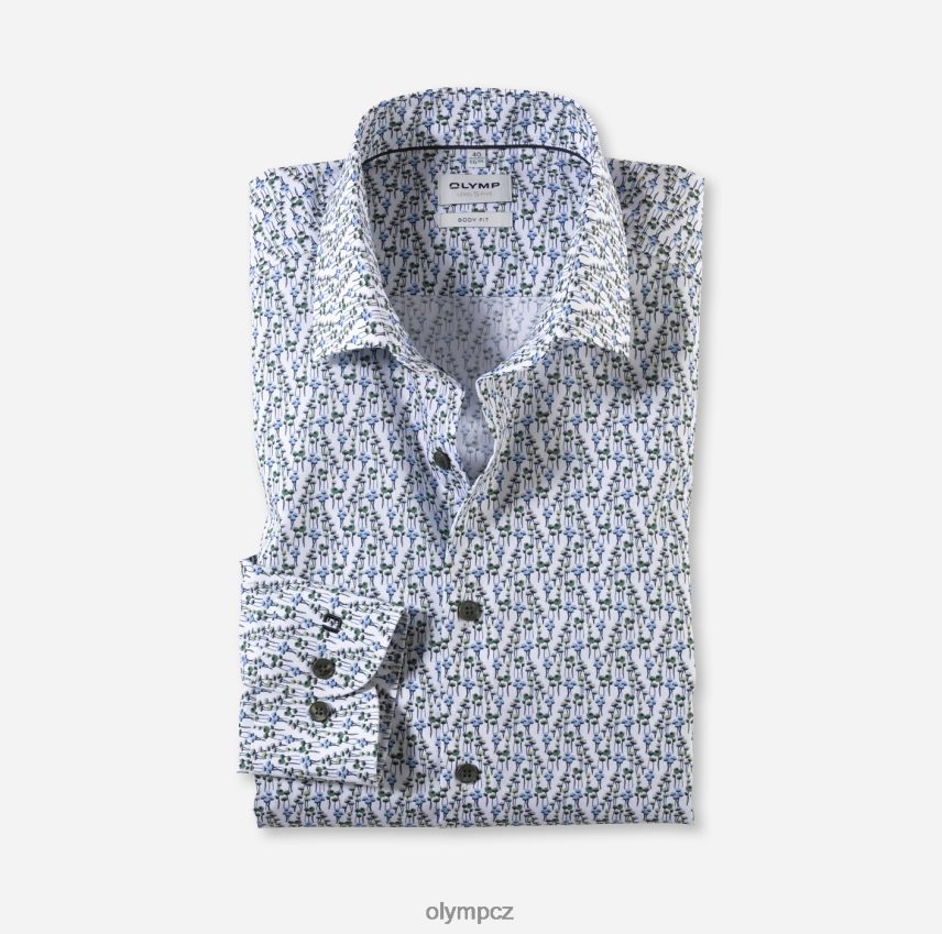 oblečení OLYMP body pět úrovně, obchodní košile, moderní kent, limetka PN4446764