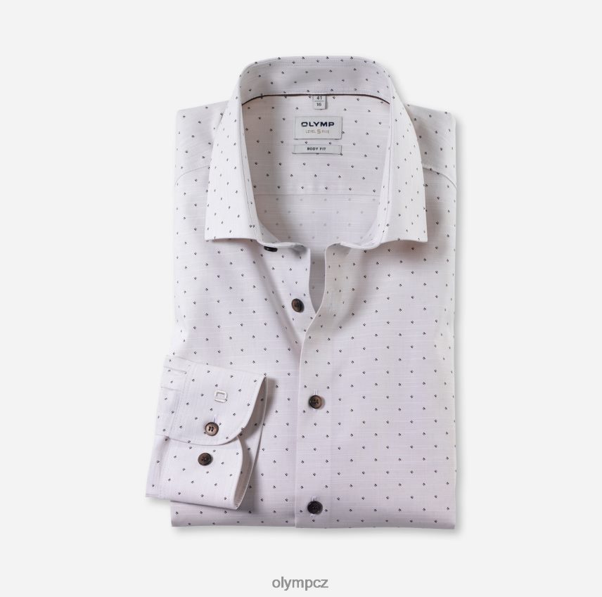 oblečení OLYMP body pět úrovně, obchodní košile, moderní kent, přírodní PN4446346
