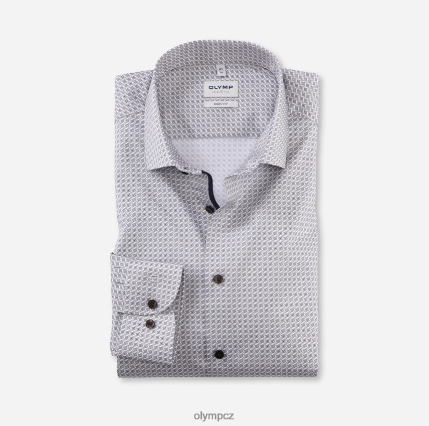 oblečení OLYMP body pět úrovně, obchodní košile, moderní kent, taupe PN4446515