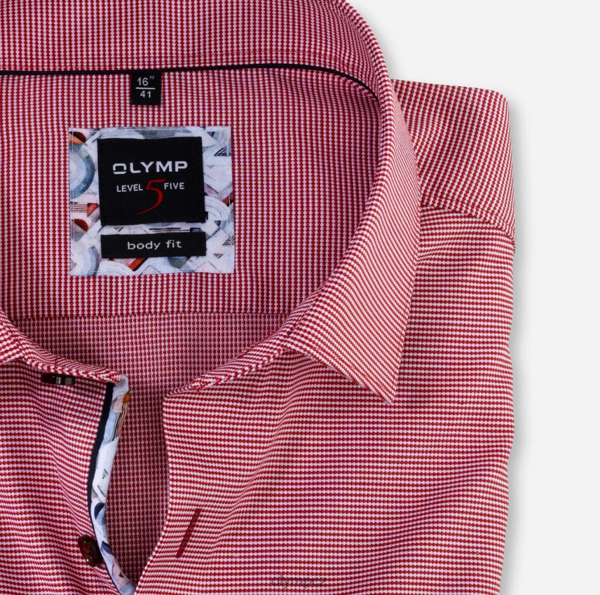 oblečení OLYMP body pět úrovně, obchodní košile, new york kent, cihlově červená PN4446827