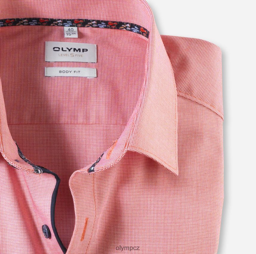 oblečení OLYMP body pět úrovně, obchodní košile, new york kent, červená PN4446360