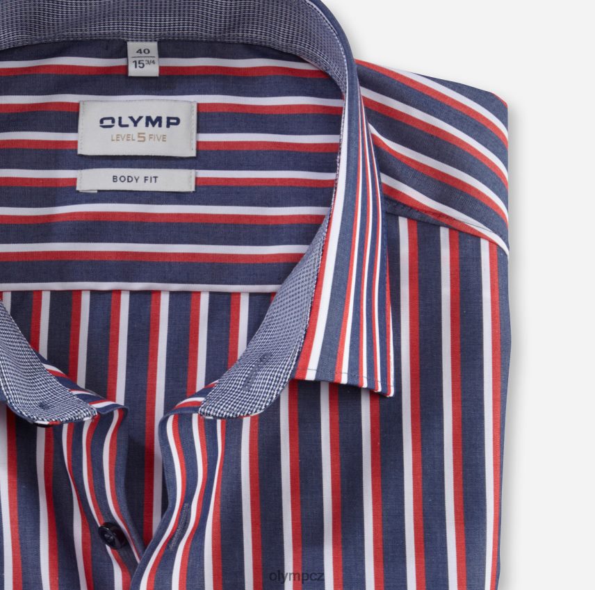 oblečení OLYMP body pět úrovně, obchodní košile, new york kent, červená PN4446661