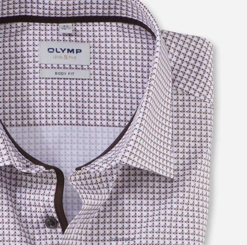 oblečení OLYMP body pět úrovně, obchodní košile, new york kent, přírodní PN4446348