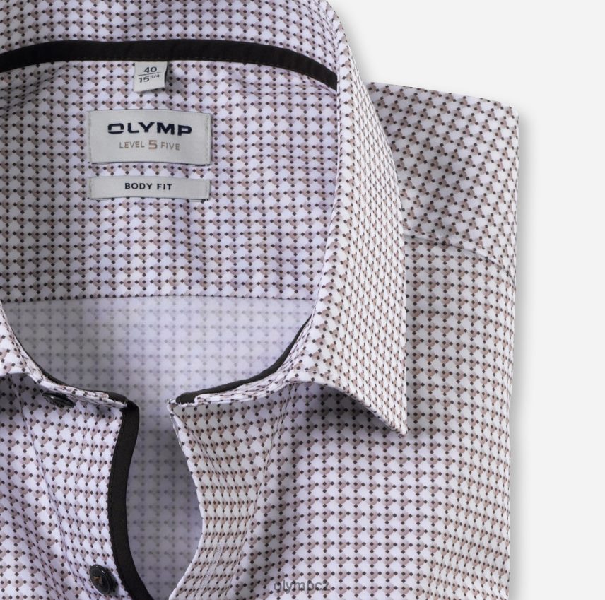 oblečení OLYMP body pět úrovně, obchodní košile, new york kent, přírodní PN4446507