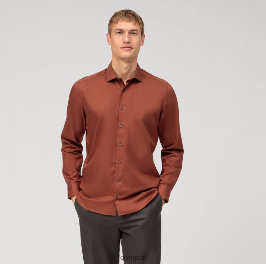 oblečení OLYMP oděv úrovně 5 sepraný na tělo, obchodní košile, kent, červenohnědá PN4446471