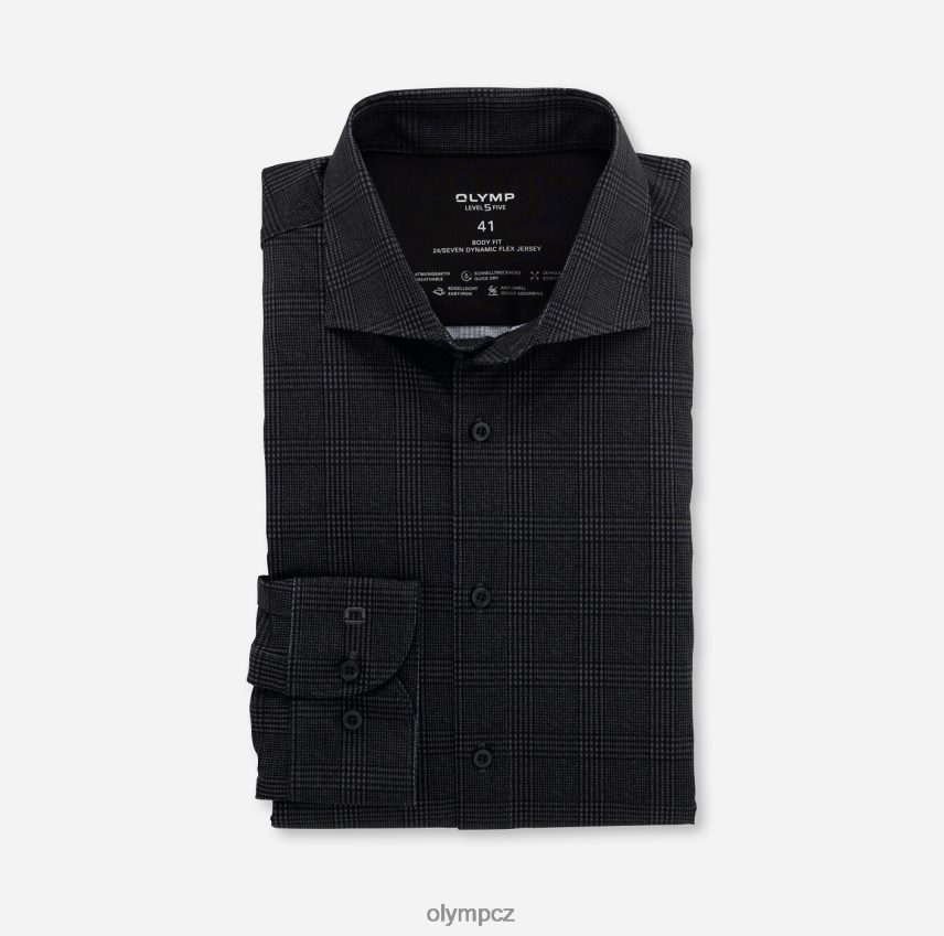 oblečení OLYMP úroveň pět 24/sedm body fit, business shirt, kent, black PN4446789