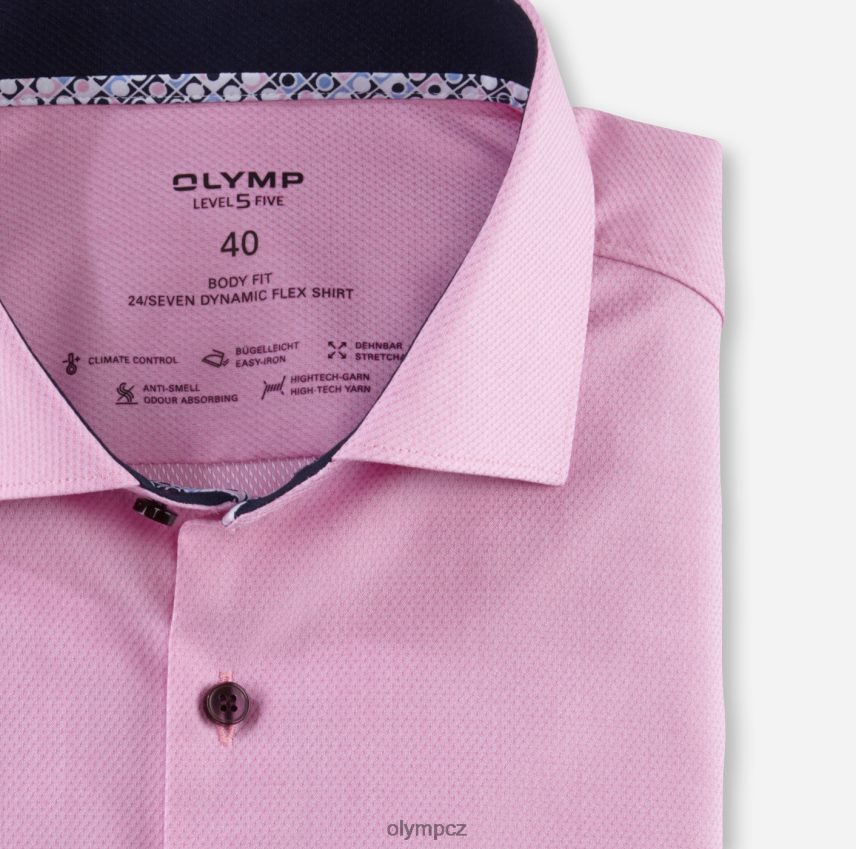 oblečení OLYMP úroveň pět 24/sedm body fit, business shirt, kent, pink PN4446669