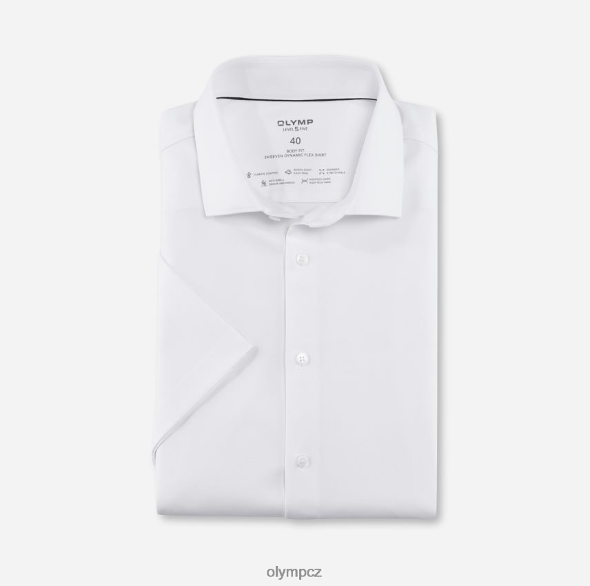 oblečení OLYMP úroveň pět 24/sedm body fit, business triko, moderní kent, bílá PN4446461