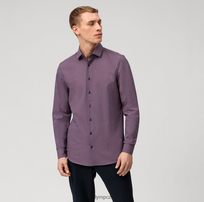 oblečení OLYMP úroveň pět 24/sedm body fit, business triko, moderní kent, červená PN4446492