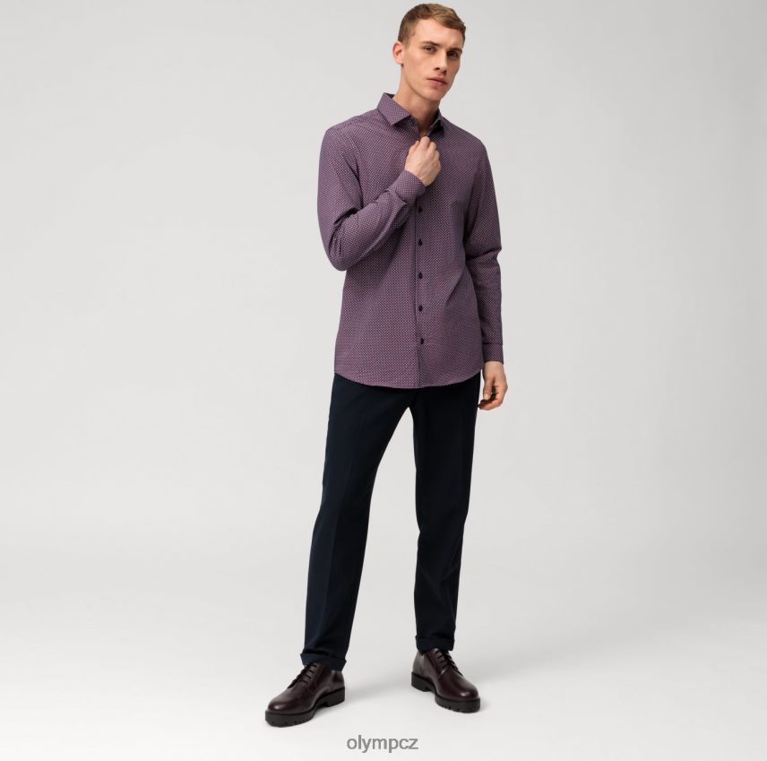 oblečení OLYMP úroveň pět 24/sedm body fit, business triko, moderní kent, červená PN4446492