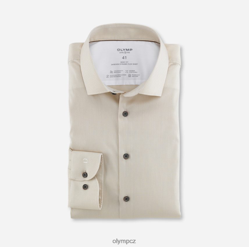 oblečení OLYMP úroveň pět 24/sedm body fit, business triko, moderní kent, přírodní PN4446821