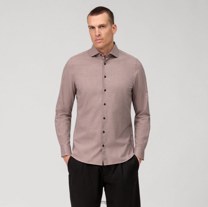 oblečení OLYMP úroveň pět 24/sedm body fit, obchodní košile, kent, červenohnědá PN4446499