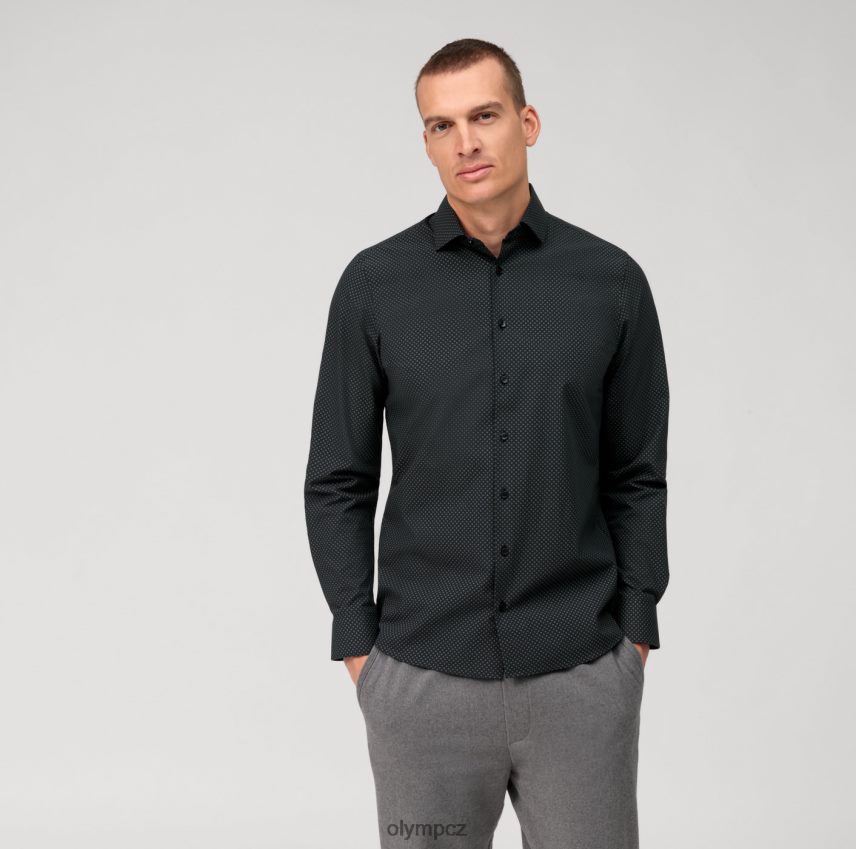 oblečení OLYMP úroveň pět 24/sedm body fit, obchodní košile, moderní kent, olivová PN4446447