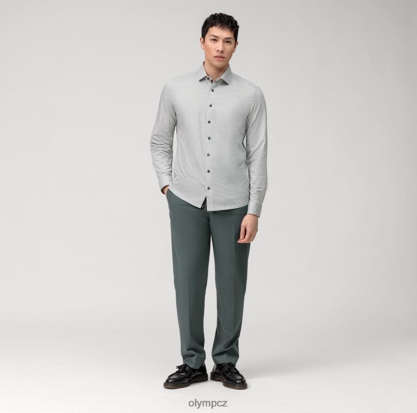 oblečení OLYMP úroveň pět 24/sedm body fit, obchodní košile, moderní kent, olivová PN4446544