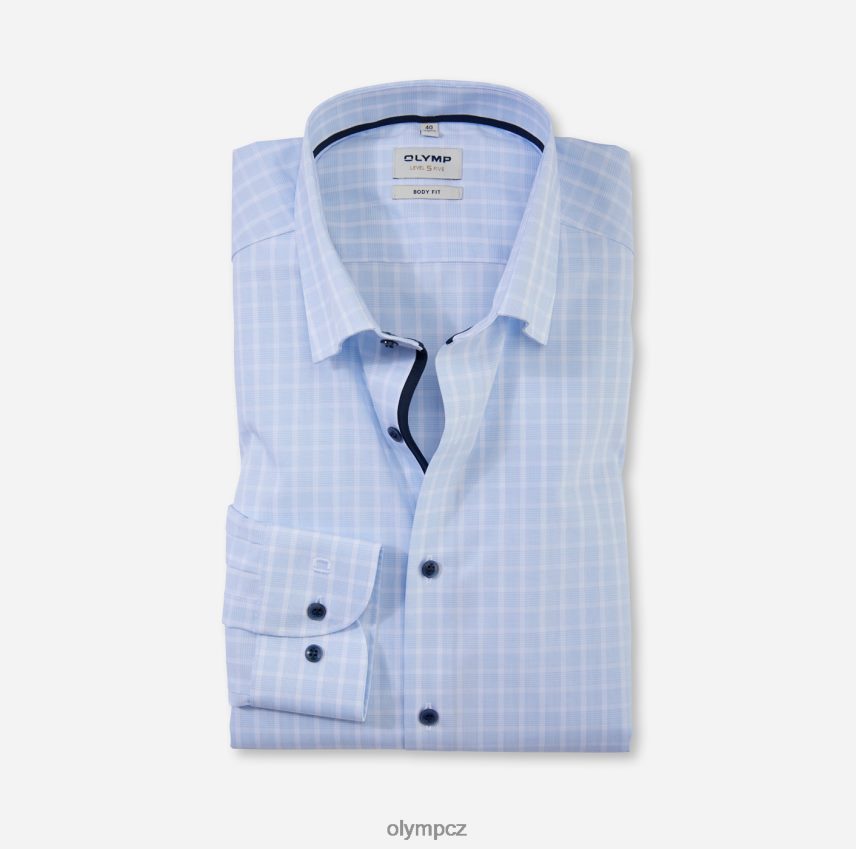 oblečení OLYMP tělový střih úrovně 5, obchodní košile, pod knoflíky, modrá PN4446757