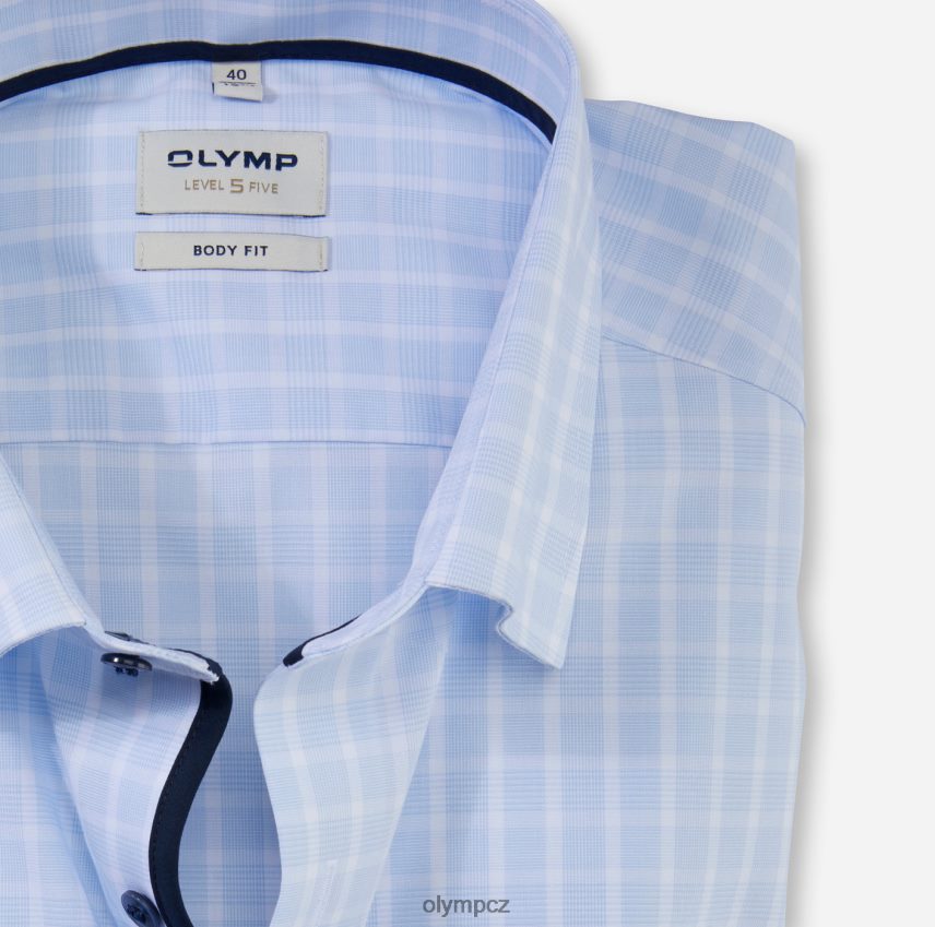 oblečení OLYMP tělový střih úrovně 5, obchodní košile, pod knoflíky, modrá PN4446757
