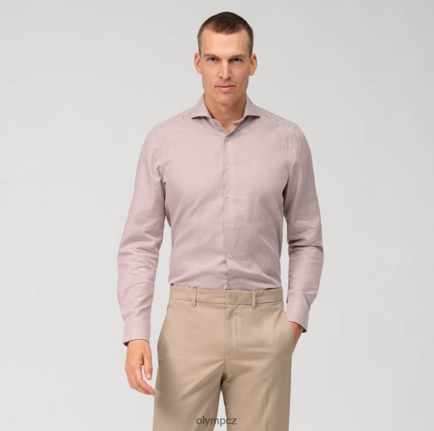 oblečení OLYMP tělový střih úrovně 5, obchodní košile, výstřih, červená PN4446474