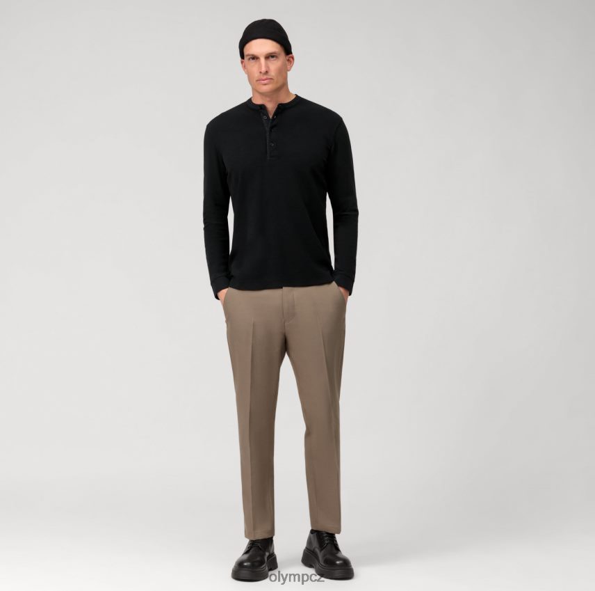 oblečení OLYMP ležérní žerzej polo s dlouhým rukávem, černá PN44462131