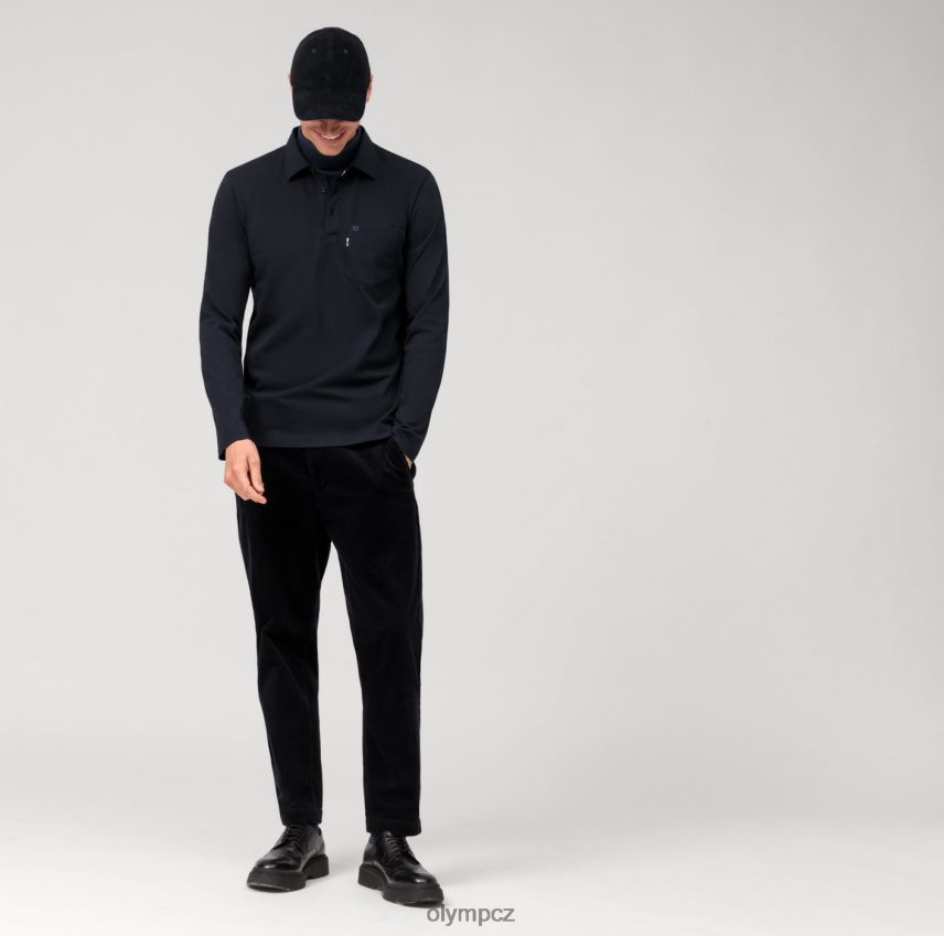 oblečení OLYMP ležérní žerzej polo s dlouhým rukávem, námořní PN44462139