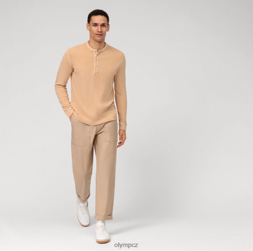 oblečení OLYMP ležérní žerzejové polo s dlouhým rukávem, přírodní PN44462117