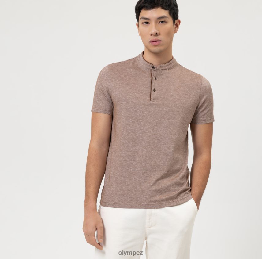 oblečení OLYMP úroveň pět ležérní tělový střih, polo, hnědá PN44462127