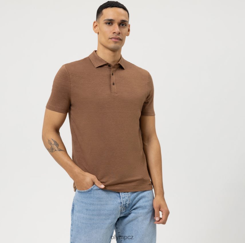 oblečení OLYMP úroveň pět ležérní tělový střih, polo, hnědá PN44462161