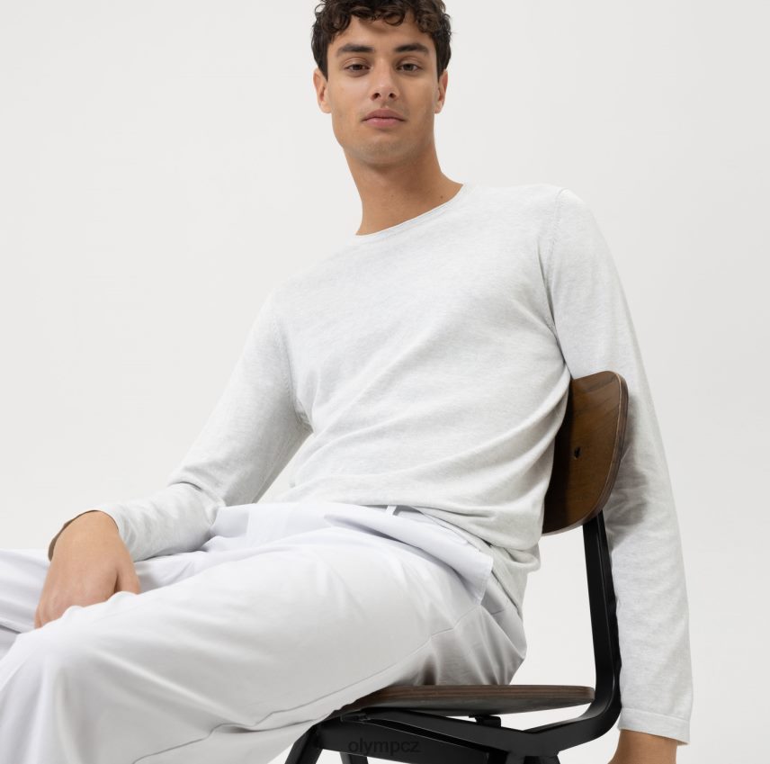 oblečení OLYMP ležérní pletený svetr, šedobílý PN44461836