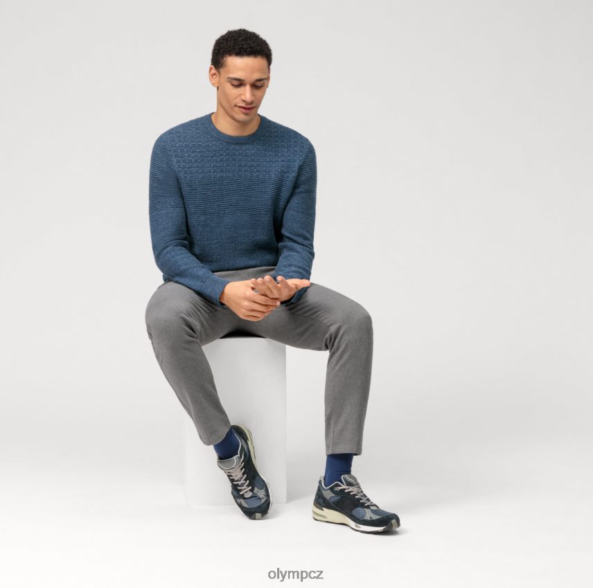 oblečení OLYMP ležérní pletený svetr, kouřově modrý PN44461825