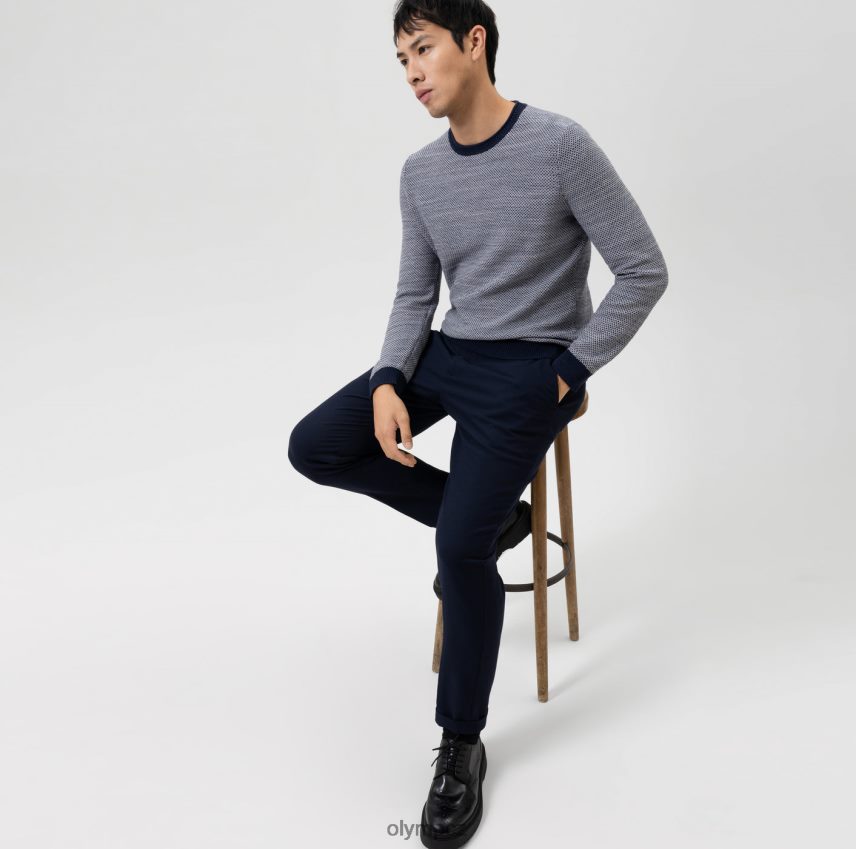 oblečení OLYMP úplet moderního střihu, pulovr s výstřihem, marine PN44461783