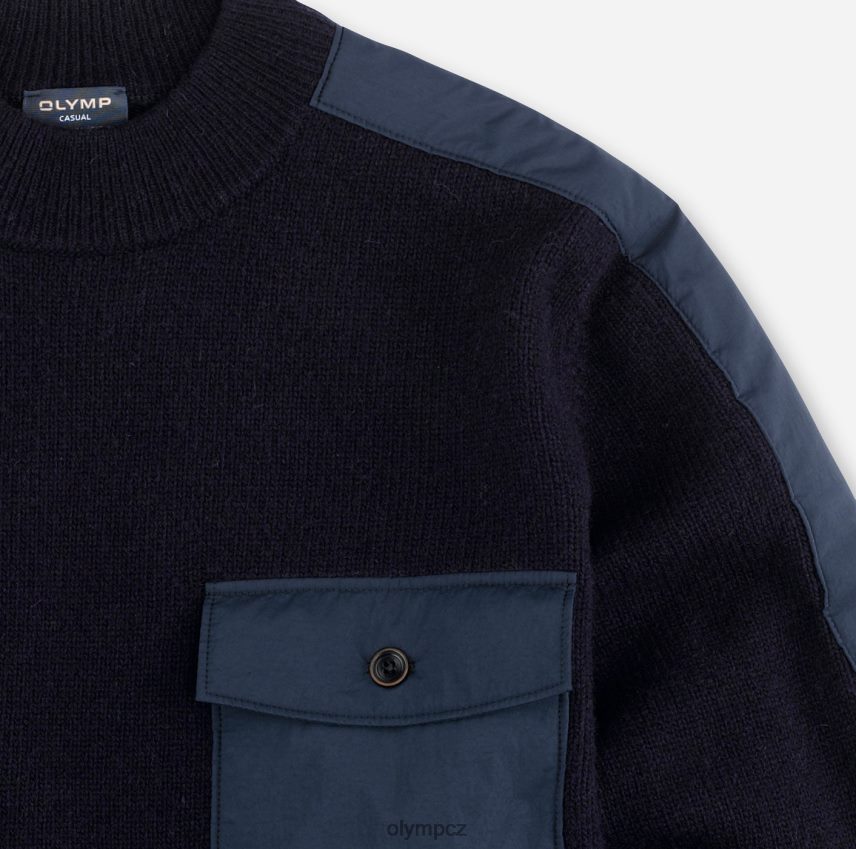oblečení OLYMP úplet moderního střihu, pulovrový stojáček, marine PN44461864