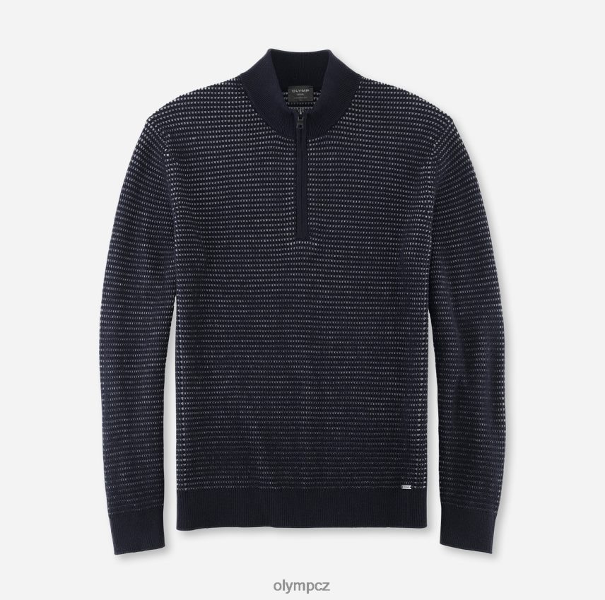 oblečení OLYMP pletené zboží moderního střihu, pulovrová bunda na zip, námořní PN44461837