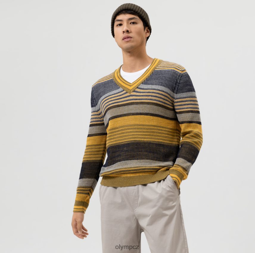 oblečení OLYMP pletenina moderního střihu, pulovr s výstřihem do V, limetka PN44461833