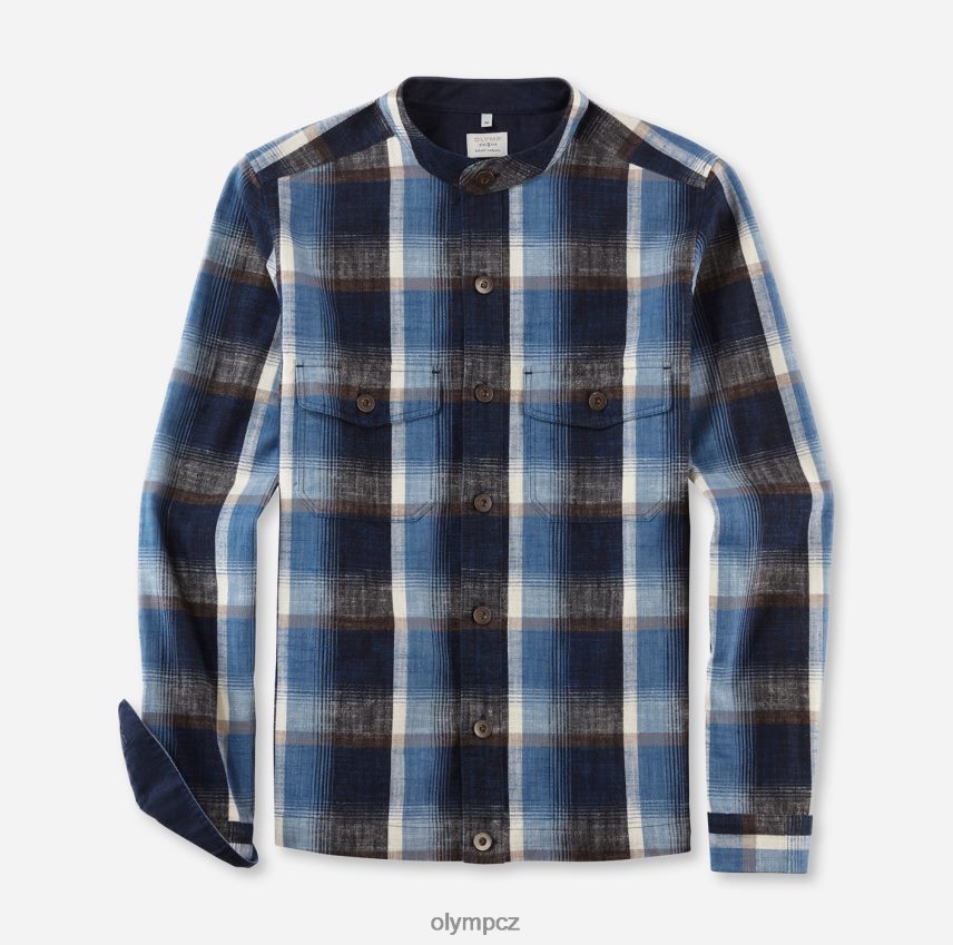 oblečení OLYMP 5. úroveň smart casual overshirt, casual košile, stojáček, hnědá PN44461952