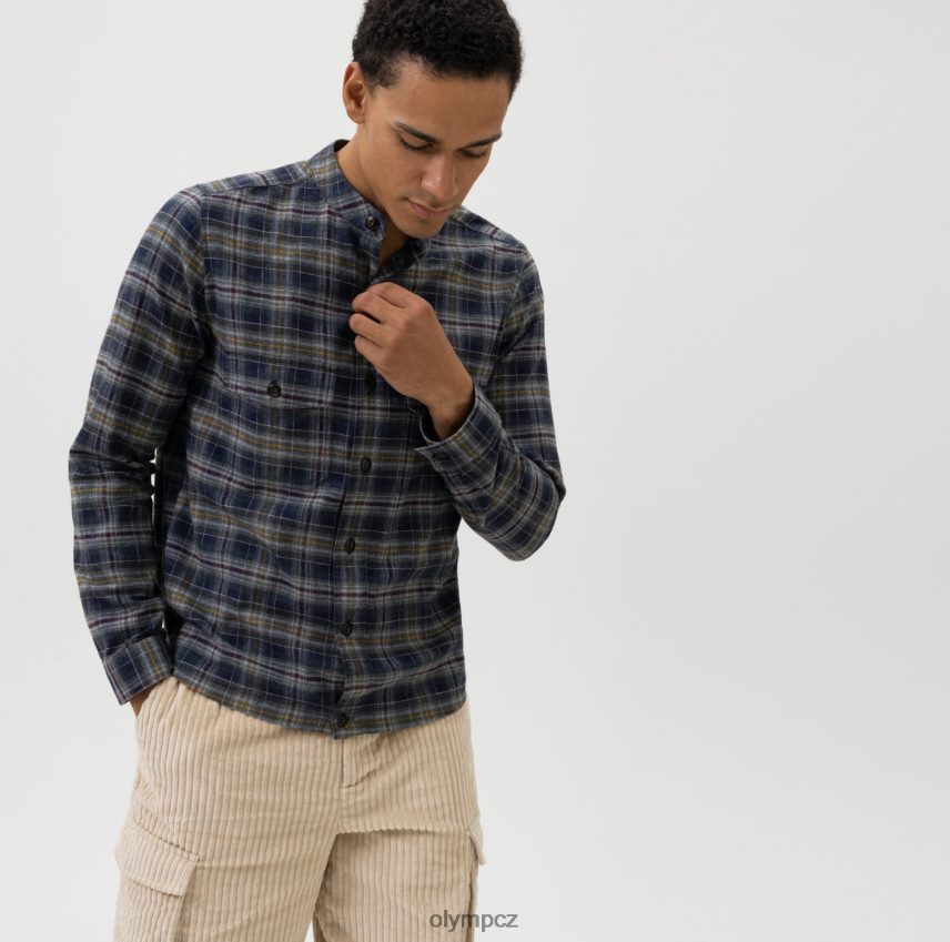 oblečení OLYMP 5. úroveň smart casual overshirt, casual košile, stojáček, marine PN44461973