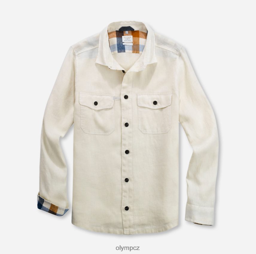 oblečení OLYMP 5. úroveň smart casual overshirt, casual shirt, kent, off white PN44461950