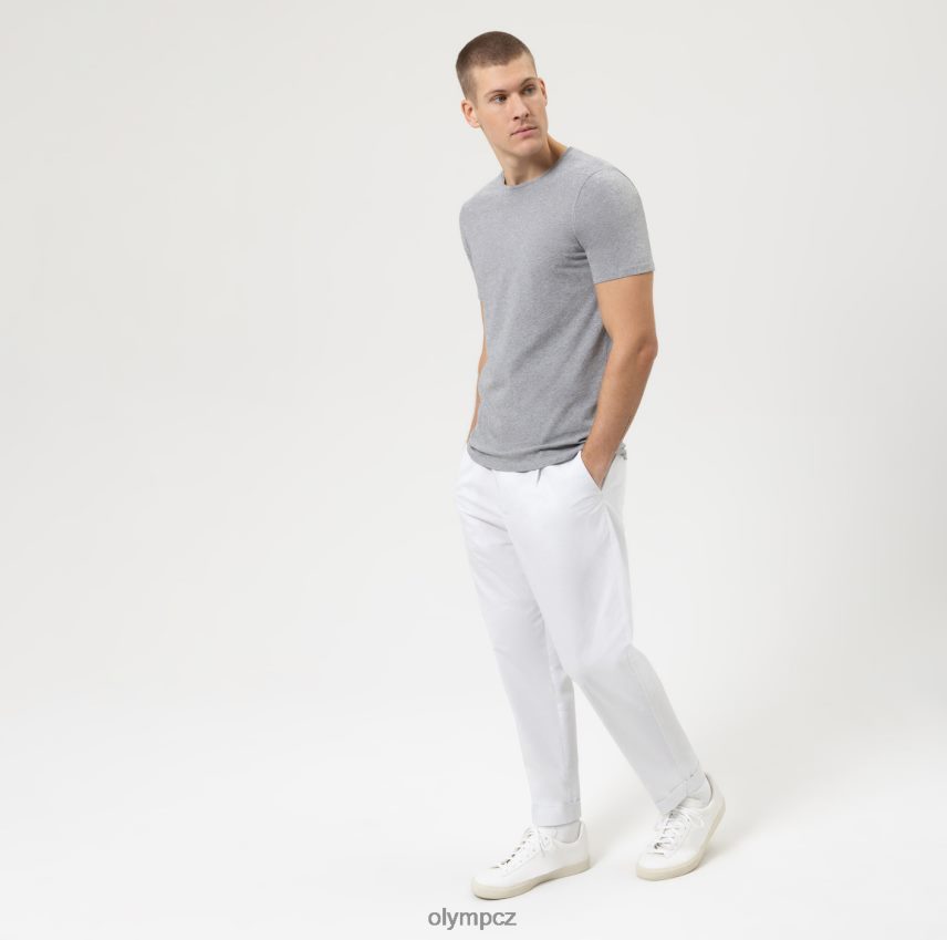 oblečení OLYMP ležérní tělový střih úrovně pět, tričko, stříbrná šedá PN44462030
