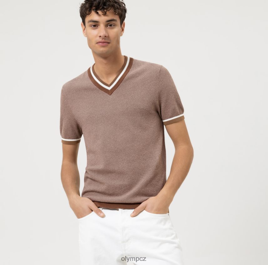 oblečení OLYMP pletenina úrovně 5 body fit, tričko, hnědá PN44462023