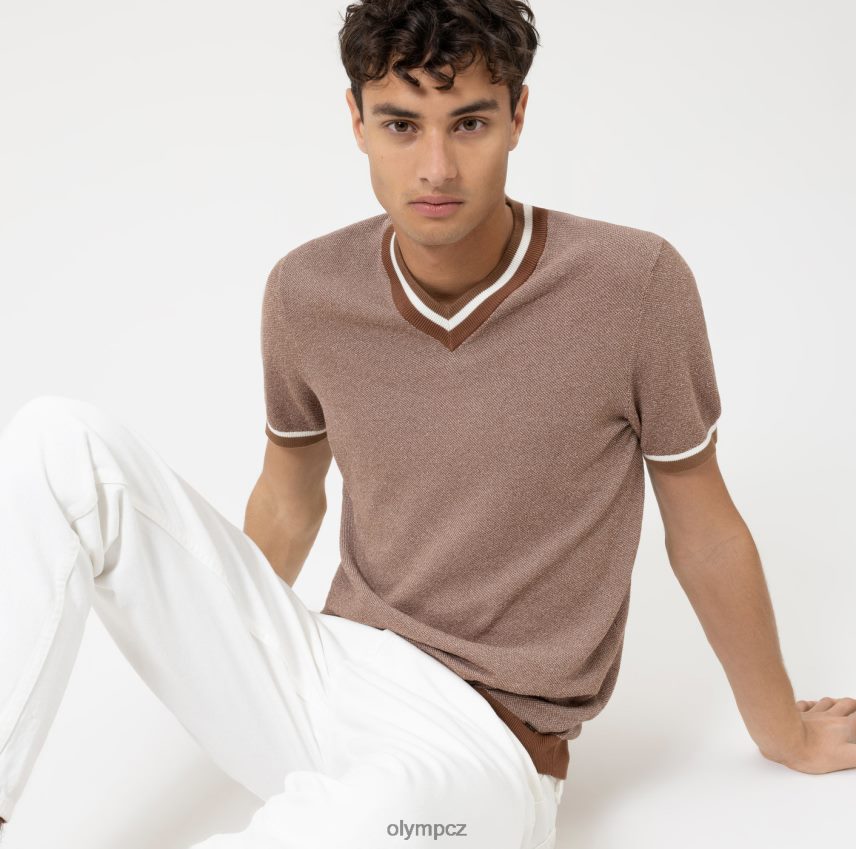 oblečení OLYMP pletenina úrovně 5 body fit, tričko, hnědá PN44462023